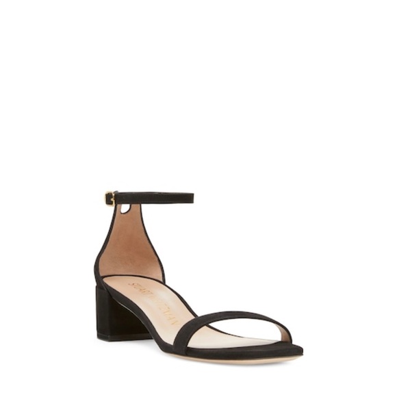 Stuart Weitzman  NUDISTCURVE 35 BLOCK SANDAL Black Size 7 - Picture 3 of 11